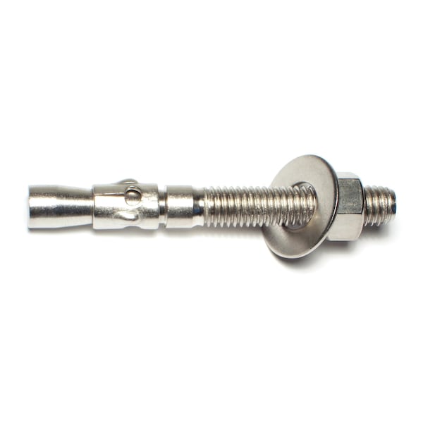 Midwest Fastener Wedge Anchor, 1/2" Dia., 4-1/4" L, Stainless Steel 10 PK 50387 - main